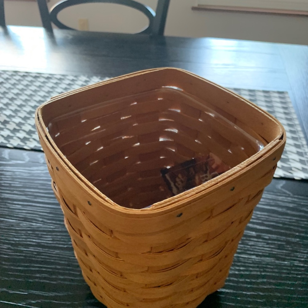 Longaberger Vintage Large Kitchen Utensil Basket with Plastic Liner